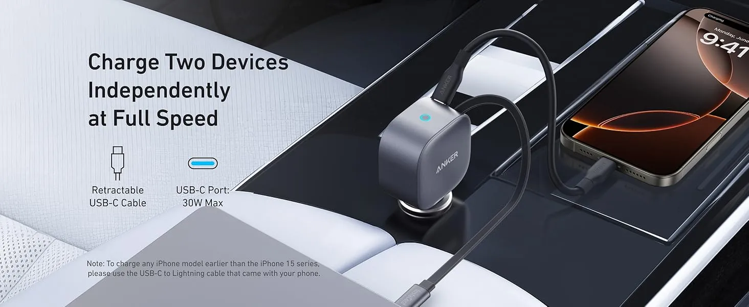 فندکی 75 وات انکر Anker USB-C Car Charger 75W A2738