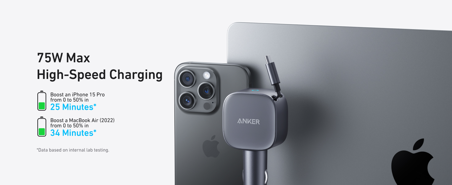فندکی 75 وات انکر Anker USB-C Car Charger 75W A2738