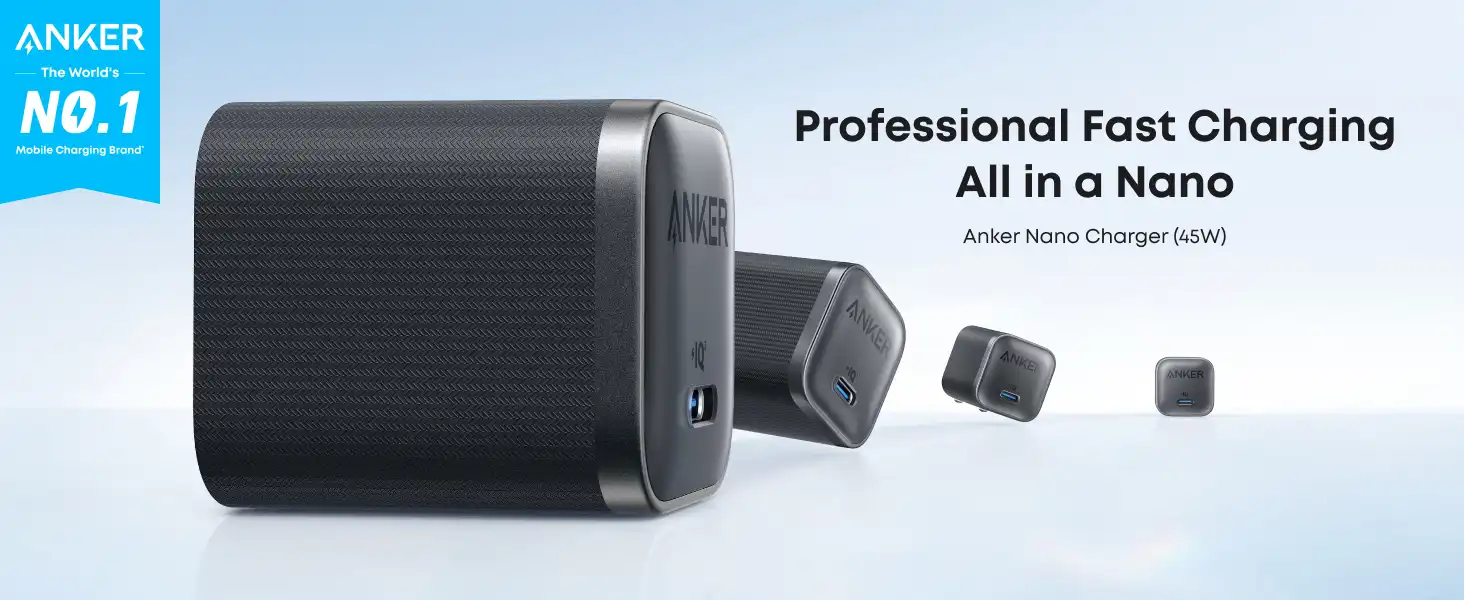 شارژر دیواری 45 وات انکر Anker Nano Charger 45W A2692 US پلاگ دوپین تاشو 1 شارژر دیواری 45 وات انکر Anker Nano Charger 45W