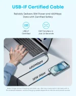 کابل 1 متر USB A به USB C انکر Anker USB-A to USB-C 1m Cable A8052 - Image 7