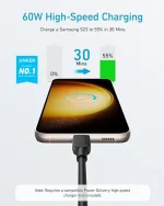 کابل USB C به USB C انکر Anker 310 USB C to USB C 1.8m Cable A81E2 - Image 2