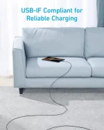 کابل USB C به USB C انکر Anker 310 USB C to USB C 1.8m Cable A81E2 - Image 5