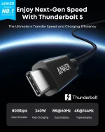 کابل تاندربولت 80 گیگابیت انکر Anker Prime Thunderbolt 5 Cable A84N1 - Image 6