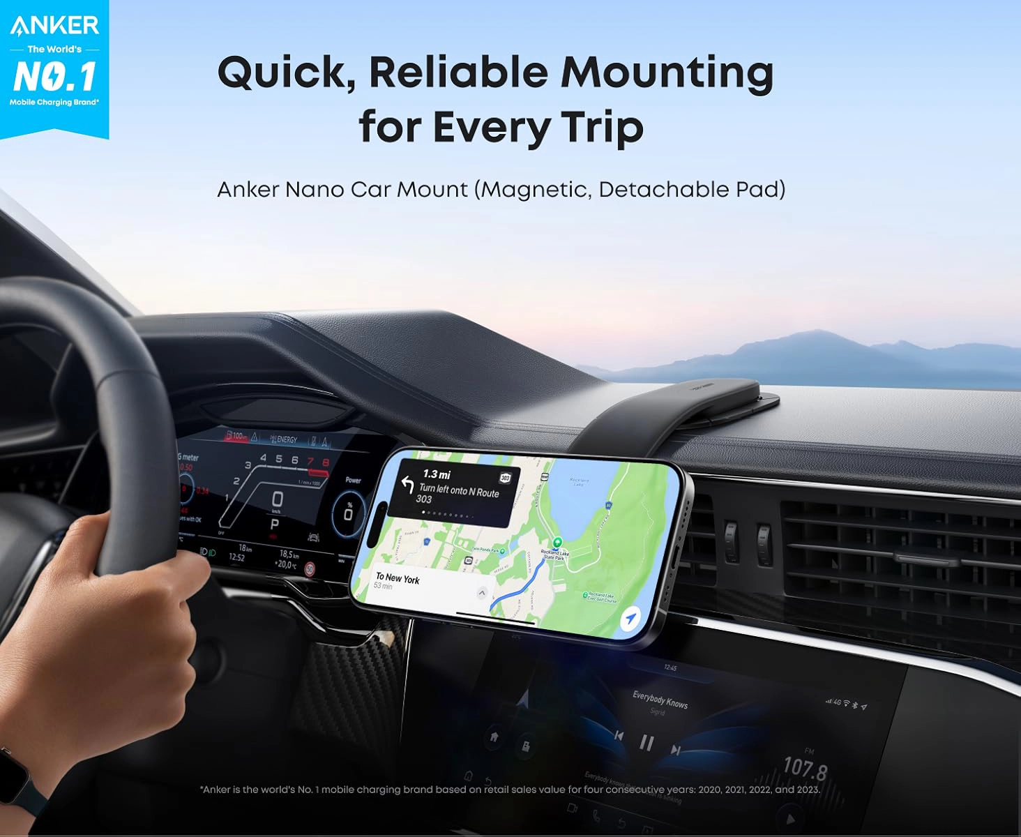 پایه نگهدارنده مگنتی انکر Anker Nano Car Mounted Magnetic A9110 1 پایه نگهدارنده مگنتی انکر Anker Nano Car Mounted Magnetic