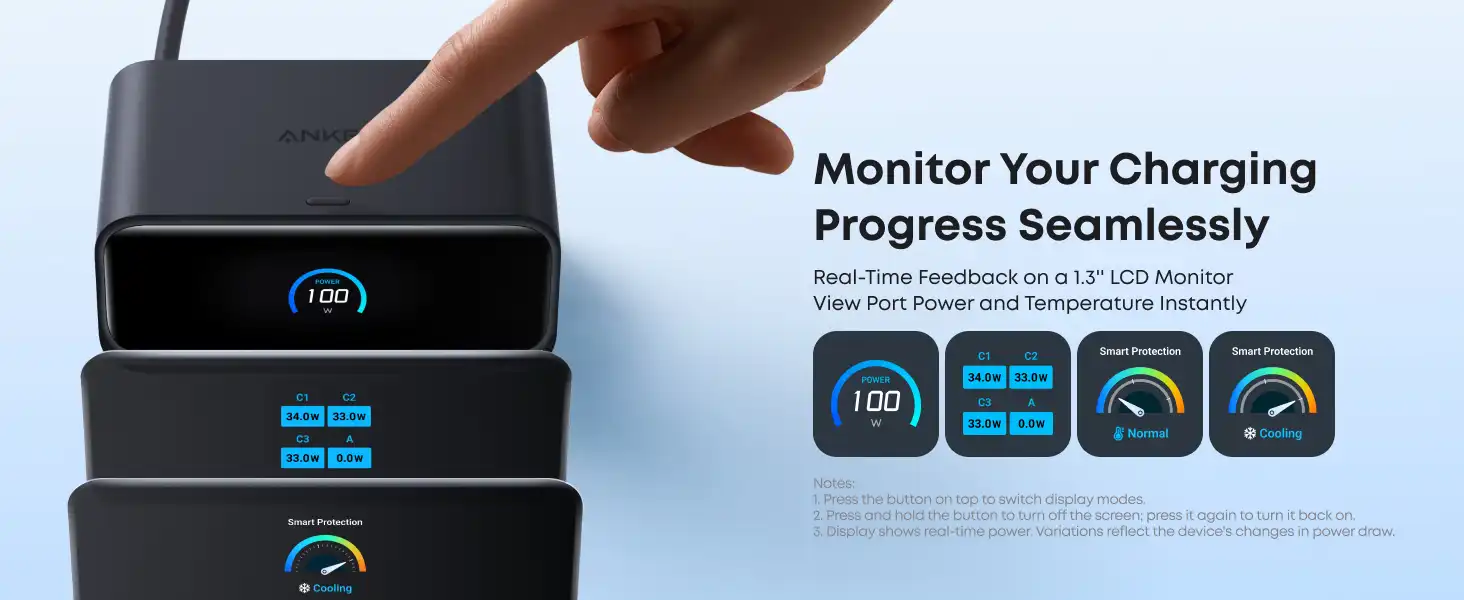 شارژر رومیزی 100 وات انکر Anker Nano Charging Station, 6-in-1 A91C8 4 شارژر رومیزی انکر Anker Nano Charging Station 7-in-1 A91C8