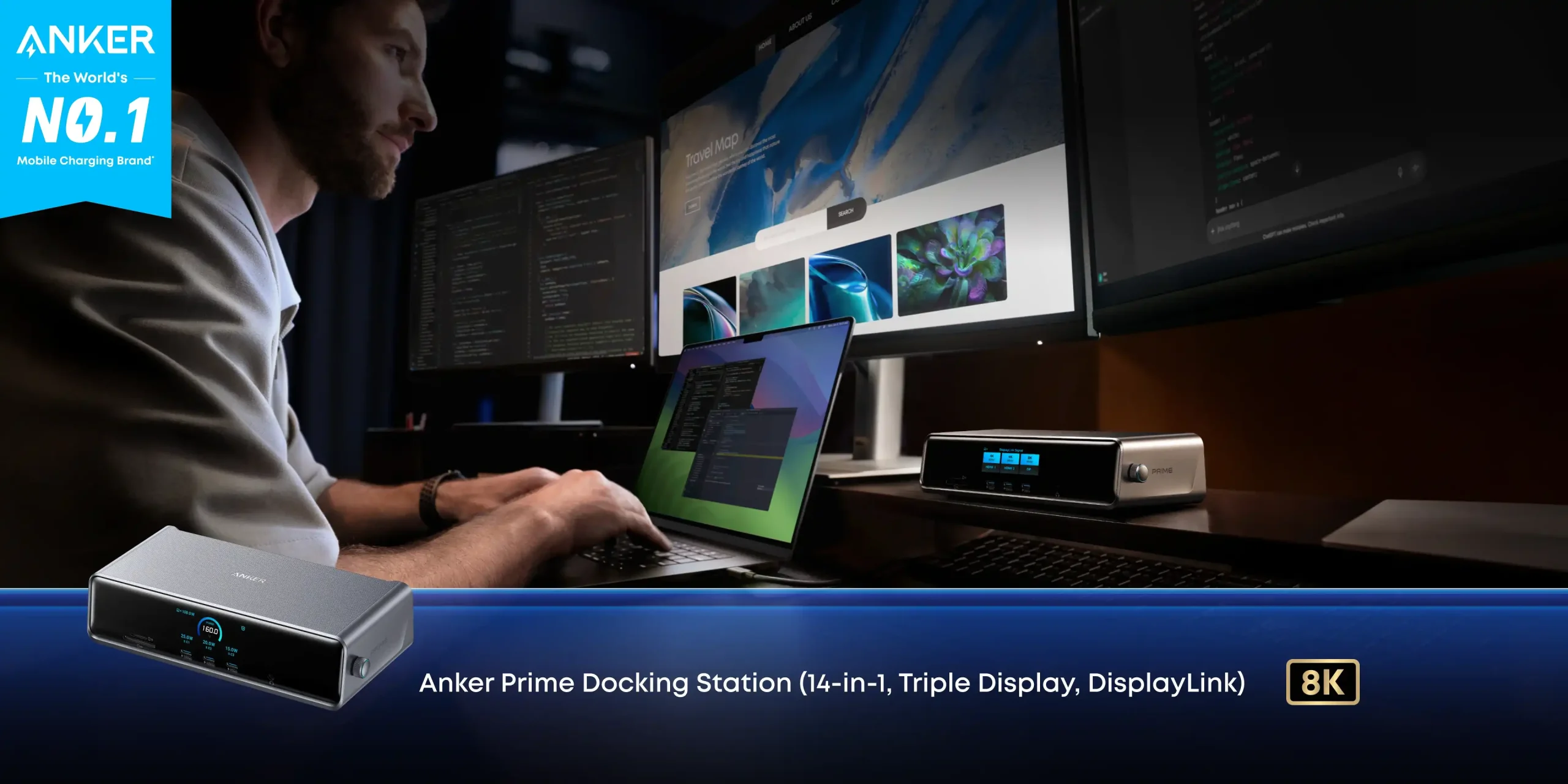 داک استیشن ۱۴ پورت انکر Anker Prime Docking Station 14 in 1 A83B3 1 داک استیشن ۱۴ پورت انکر Anker Prime Docking Station 14 in 1