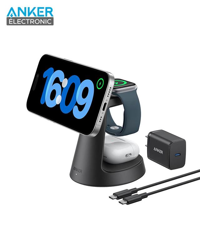 b25m4-1 شارژ وایرلس سه کاره انکر Anker MagGo 3-in-1 Charging Station B25M4 - Image 1