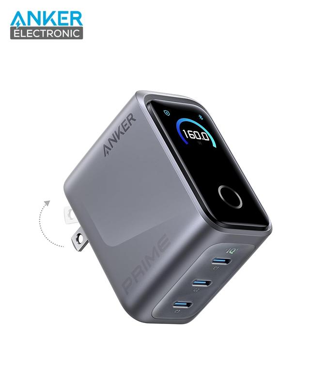 A2687-1 شارژر دیواری 160 وات انکر Anker Prime Charger 160W A2687 پلاگ دوپین تاشو - Image 1