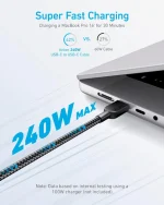 کابل 90 سانتی متر انکر Anker USB-C to USB-C 240W Cable 3ft A81D5 - Image 2